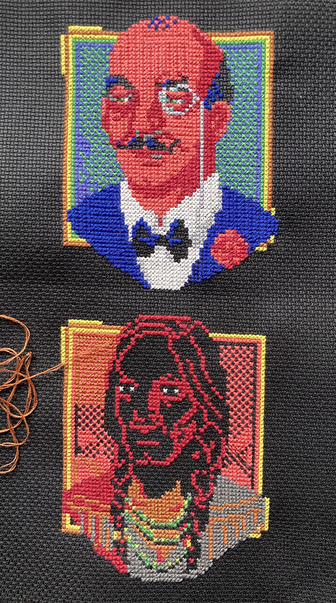 December cross-stitching progress