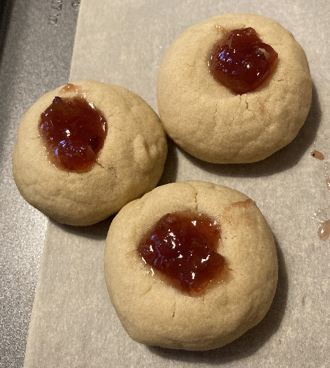 Photo of my mom's thumbprint cookies