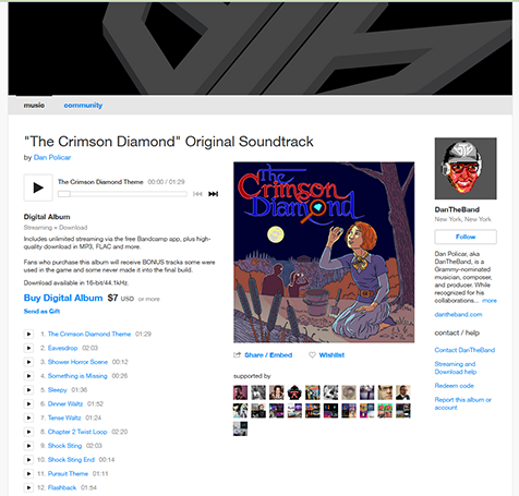 TCD soundtrack on Bandcamp